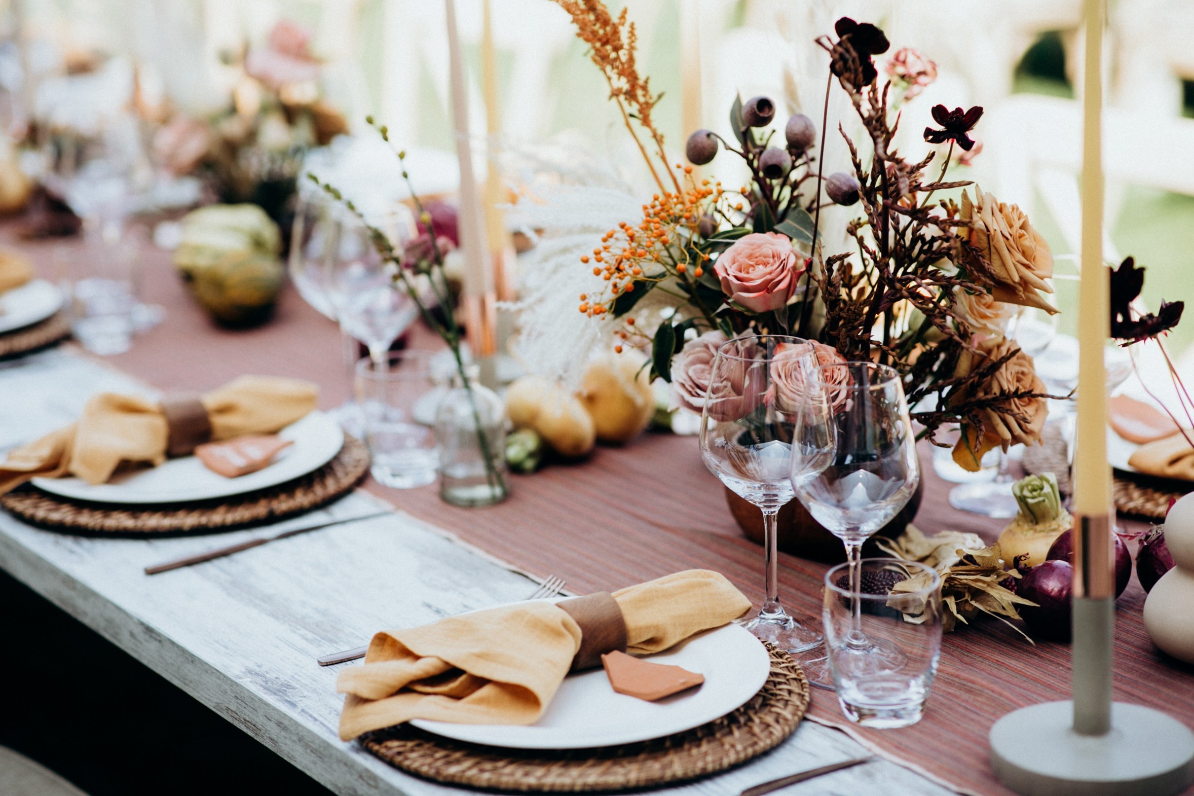 Table with Floral Arrangement